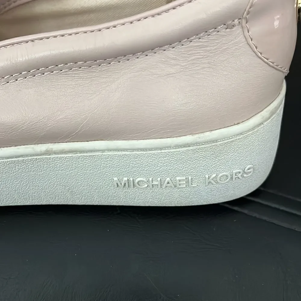 EUC WOMEN’S MICHAEL KORS TRENT SOFT PINK LEATHER SLIP ON SHOES SIZE 10